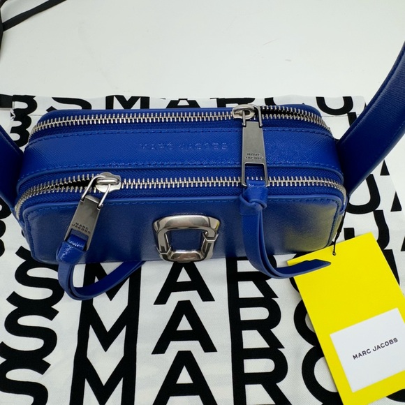 Marc Jacobs New With Tags Slingshot/ Snapshot Cobalt Blue Leather Handbag Purse - Picture 10 of 12